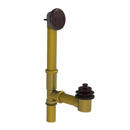 WATCO 551 Series 24 in. Tubular Brass Bath Waste w-Push Pull Bath Stopper, Bronze 551-PP-BRS-BZ